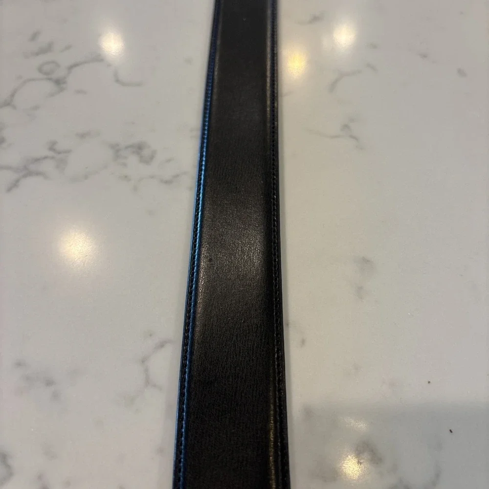 Penguin Genuine Leather Belt Black Men's Size 40‎ Silver/Bronze Buckle